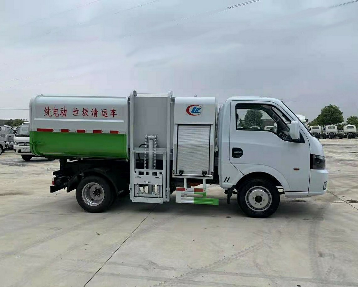 东风4方纯电动挂桶垃圾车
