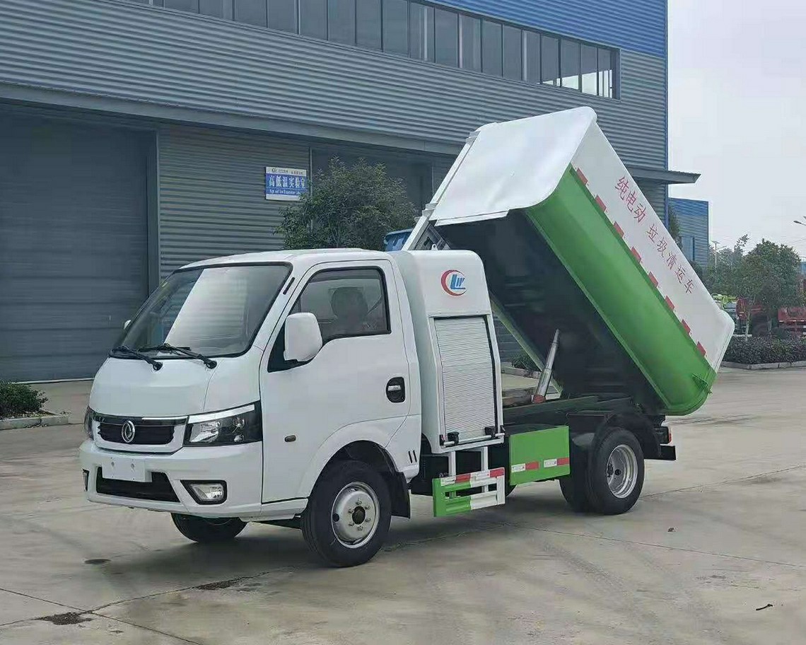 东风4方纯电动挂桶垃圾车